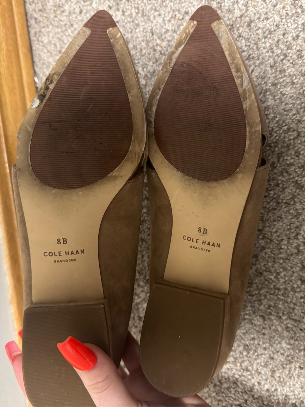 Cole Haan Womens Viola Skimmer Faux Suede Pointed Toe Loafers - Picture 8 of 9